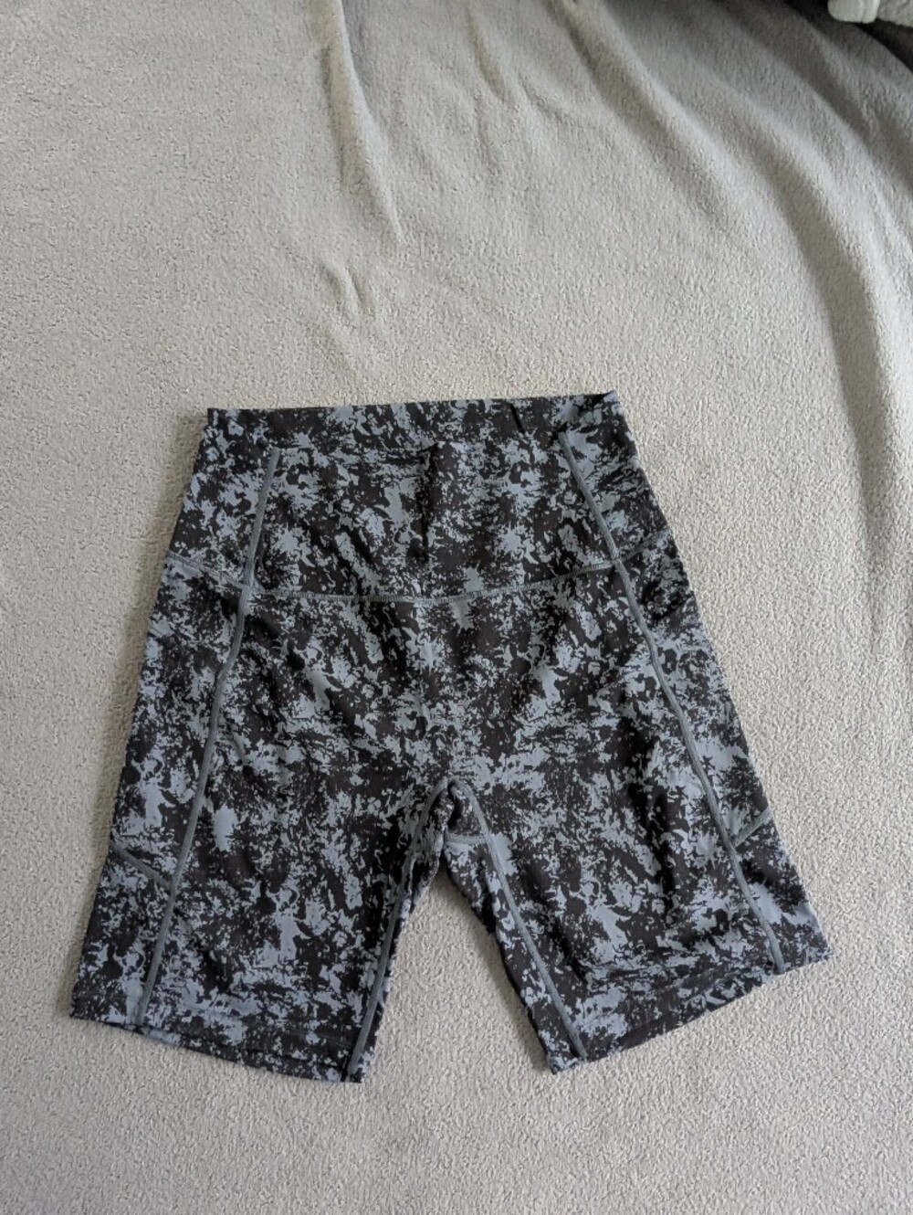 Women's Performance Compression Shorts - Blue, Black & Gray Camo
